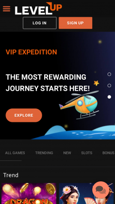 LevelUp Casino Screenshot