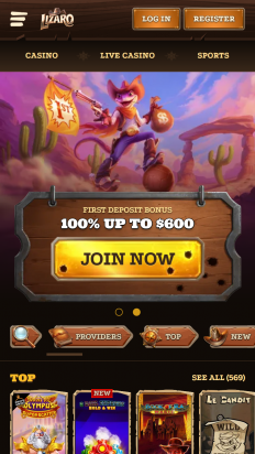 Lizaro Casino Screenshot