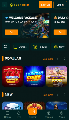 Luckygem Casino Screenshot