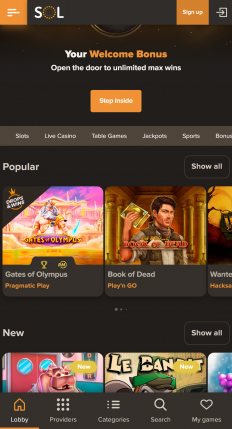 Sol Casino Screenshot