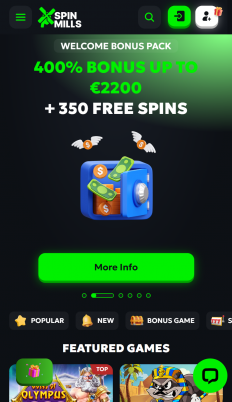 SpinMills Casino Screenshot