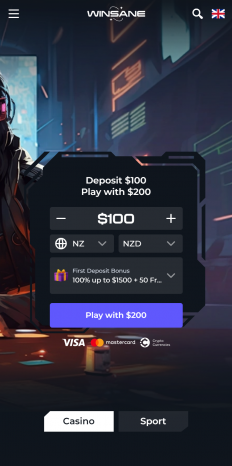 Winsane Casino Screenshot