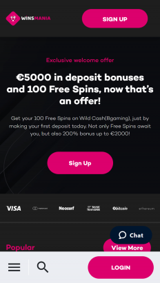 Winsmania Casino Screenshot