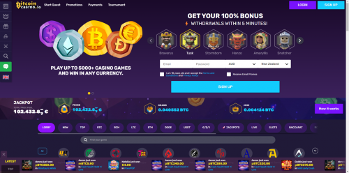 Bitcoincasino.io Screenshot