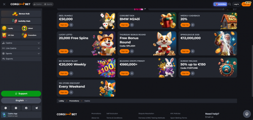 CorgiBet Casino Screenshot