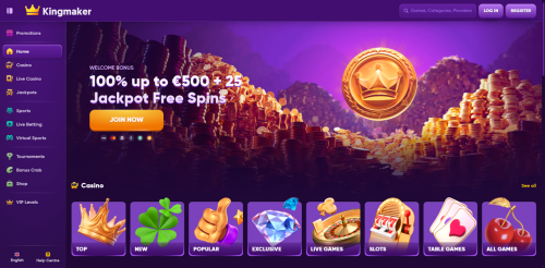 KingMaker Casino Screenshot
