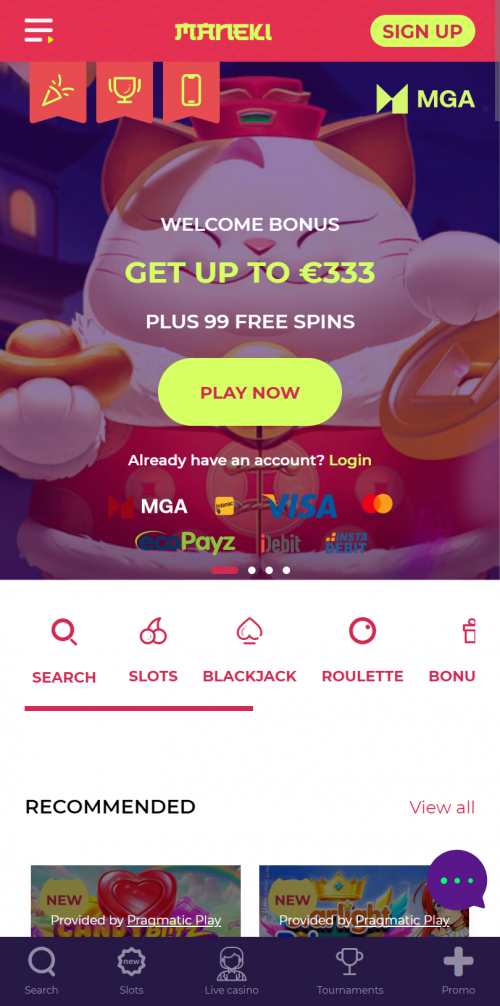 Maneki Casino Screenshot
