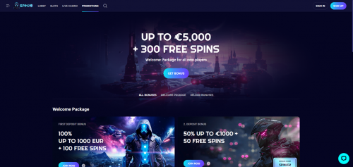 SpinJo Casino Screenshot