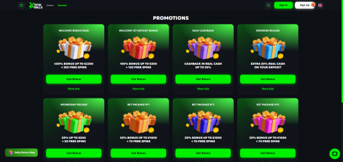 SpinMills Casino Screenshot