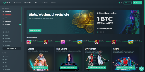 Vave Casino Screenshot