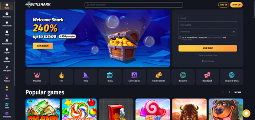 WinShark Casino Screenshot